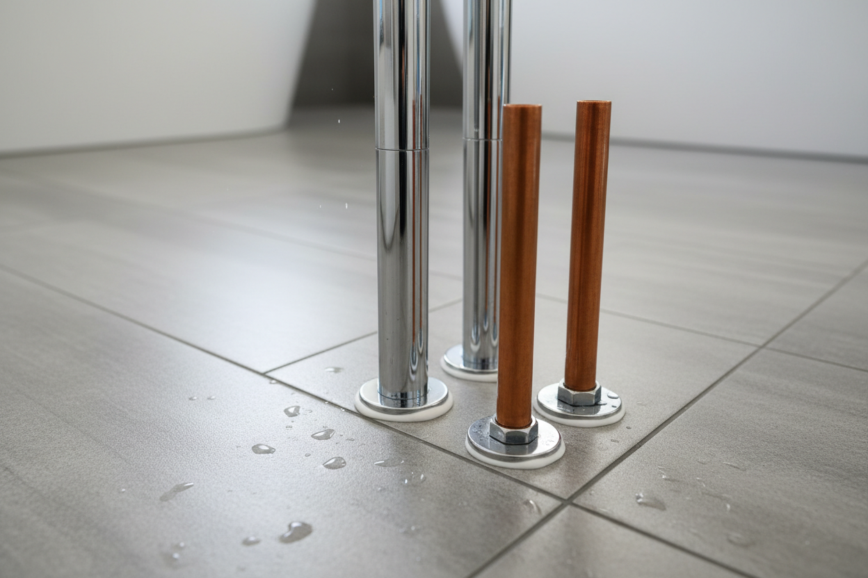 Varför får inga andra rör gå genom golvet än avloppet?